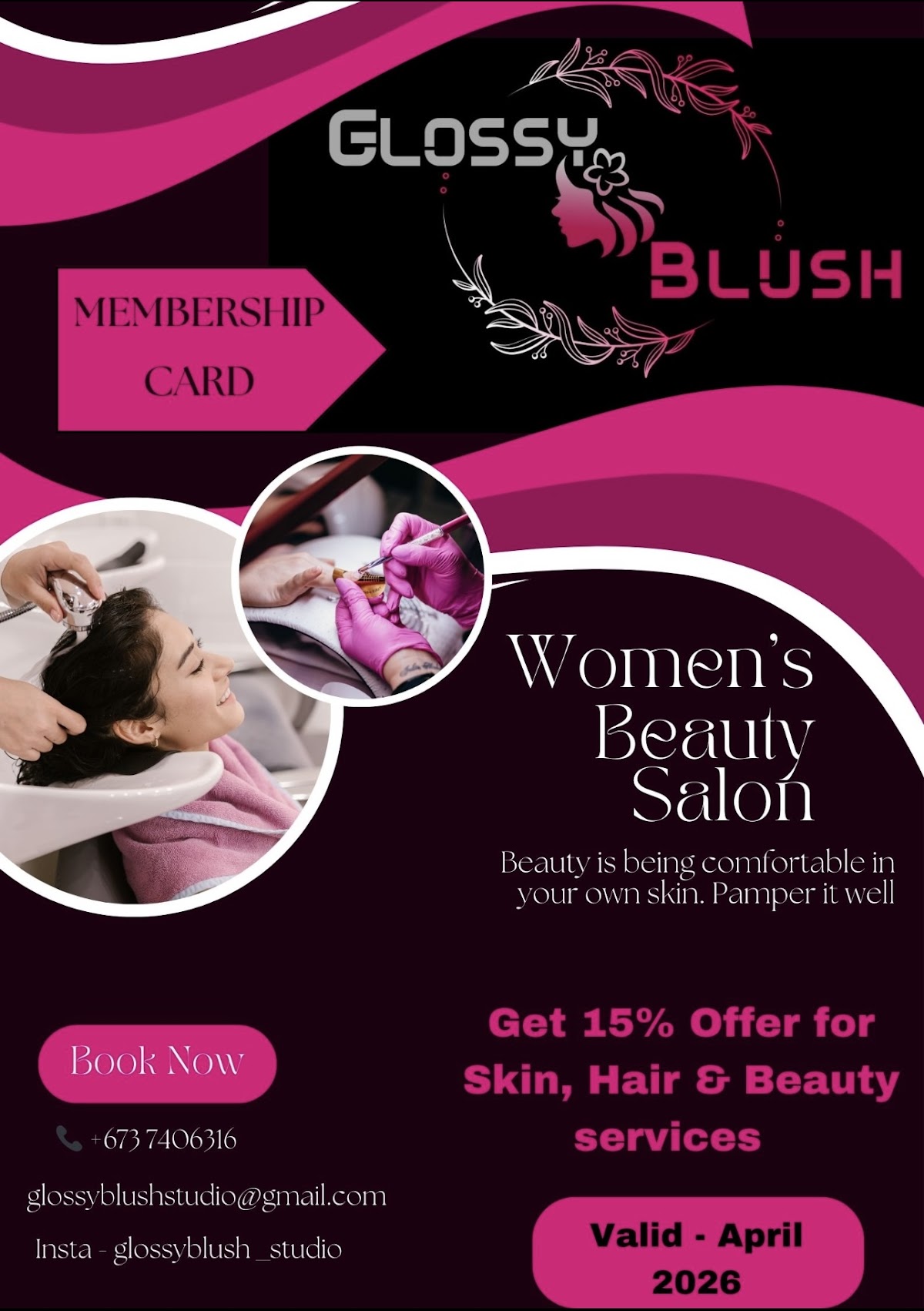 Glossy Blush Women's Beauty Studio