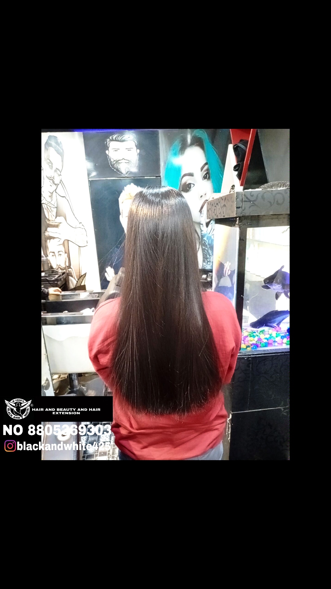 M veer's Black and White The pro unisex Salon Hair & beauty & hair Extension & hair patch & wig